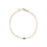 Emerald Drop Link Bracelet