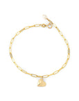 Folded Heart Link Bracelet