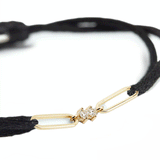 Adjustable Cord Bracelet - Diamond Link
