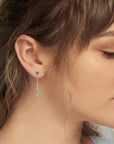 Emerald Aquamarine Dangle Earrings