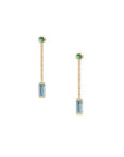 Emerald Aquamarine Dangle Earrings