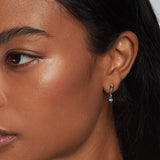 Gold Dot Link Marquise Topaz Earrings