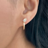 White Topaz Gold Hoop Earrings