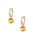 Gold Hoop Removable Rose Cut Gem Dangles