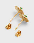 Gold Daisy Gem Stud Earrings