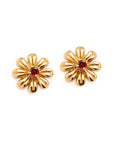 Gold Daisy Gem Stud Earrings