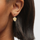 Brushed Heart Pearl Earrings