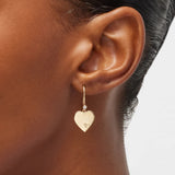 Brushed Heart Diamond Earrings