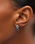 Duo Faceted Heart Gem Earrings