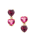 Duo Faceted Heart Gem Earrings