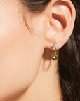 Slanted Link Heart Gemstone Earrings