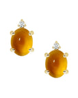Oval Gem Diamond Stud Earrings