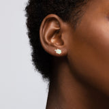 Oval Gem Diamond Stud Earrings