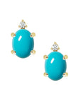 Oval Gem Diamond Stud Earrings