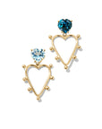Gemstone Heart Dangle Earrings