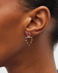Gemstone Heart Dangle Earrings