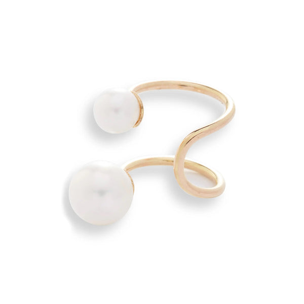 Double Pearl Ear Cuff