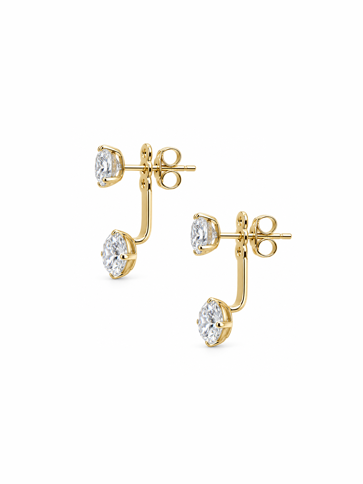 Lab Diamond Solitaire Earring Jackets
