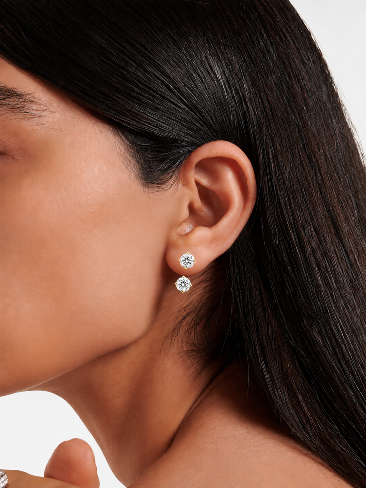 Lab Diamond Solitaire Earring Jackets