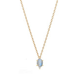 Oval Gem Diamond Pendant Necklace