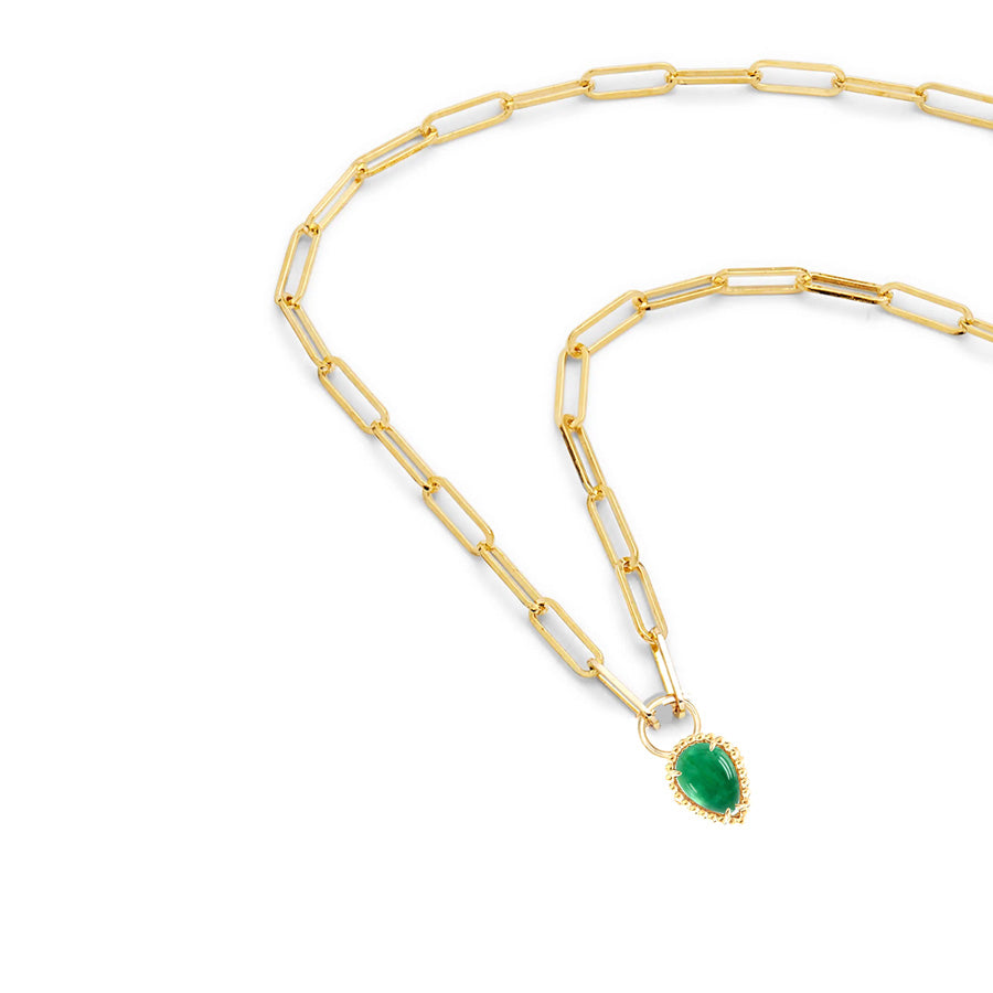 Emerald Drop Link Necklace