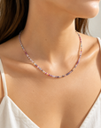 Multi Sapphire Beaded Necklace