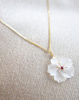 Rock Crystal Flower Ruby Pendant