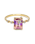 Emerald Cut Gemstone Diamond Ring