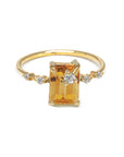 Emerald Cut Gemstone Diamond Ring