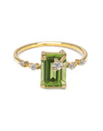 Emerald Cut Gemstone Diamond Ring