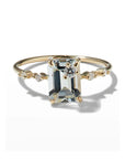 Emerald Cut Gemstone Diamond Ring
