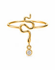 Serpent Gem Drop Ring