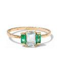 Aquamarine Emerald Ring