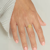 Gold Daisy Diamond Ring