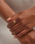 Gold Daisy Gem Ring