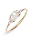 Diamond Cluster Moonstone Ring