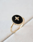 Onyx Diamond Star Ring