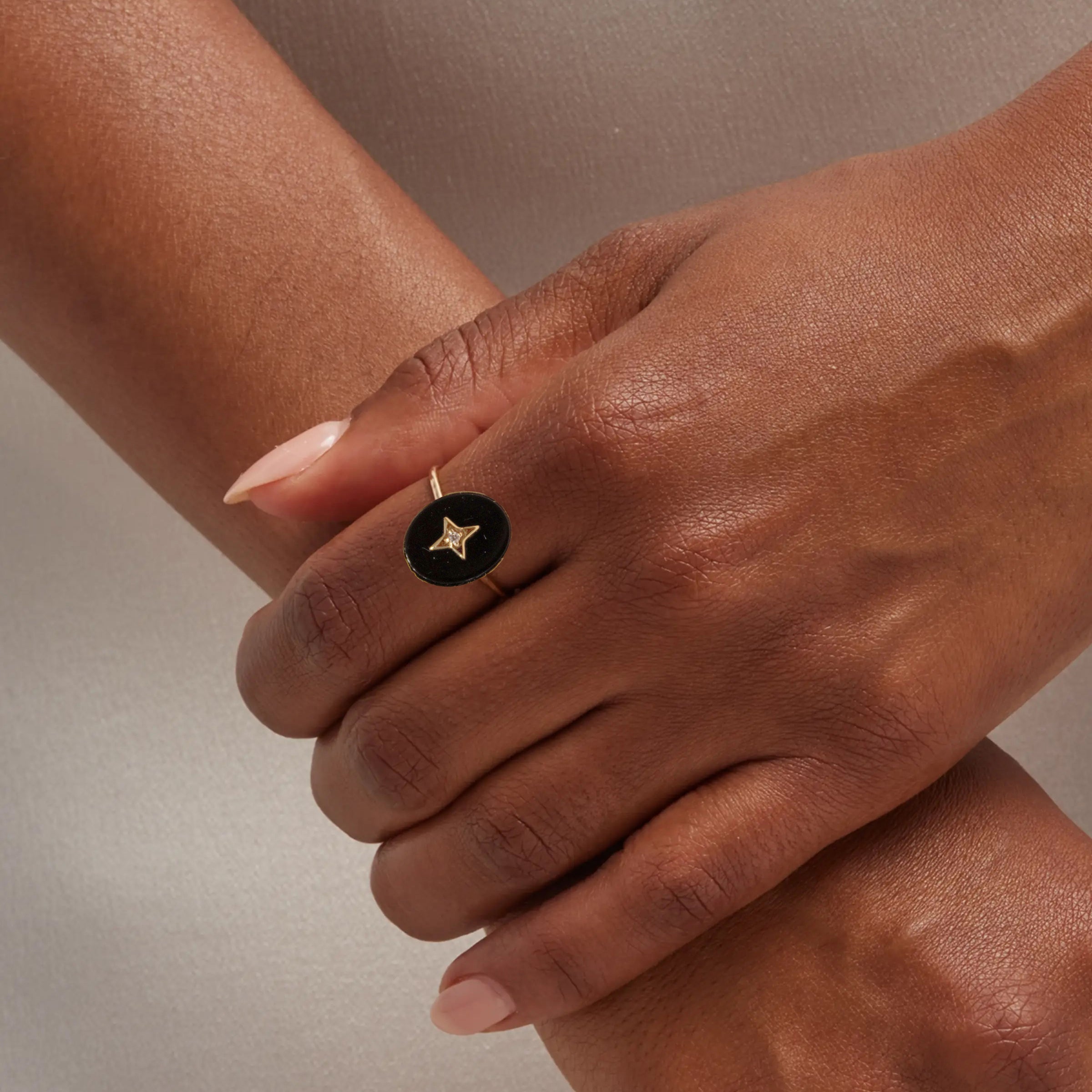 Black onyx eastern star ring on sale