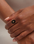 Onyx Diamond Star Ring