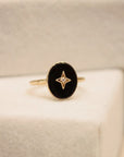 Onyx Diamond Star Ring