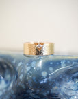 Diamond Gold Foil Tube Ring