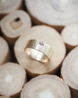 Diamond Gold Foil Tube Ring