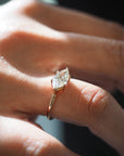 Marquise Lab Diamond East West Solitaire Ring