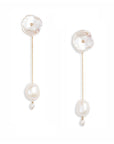 Petal Pearl Earrings with Long Baroque Pearl Jackets