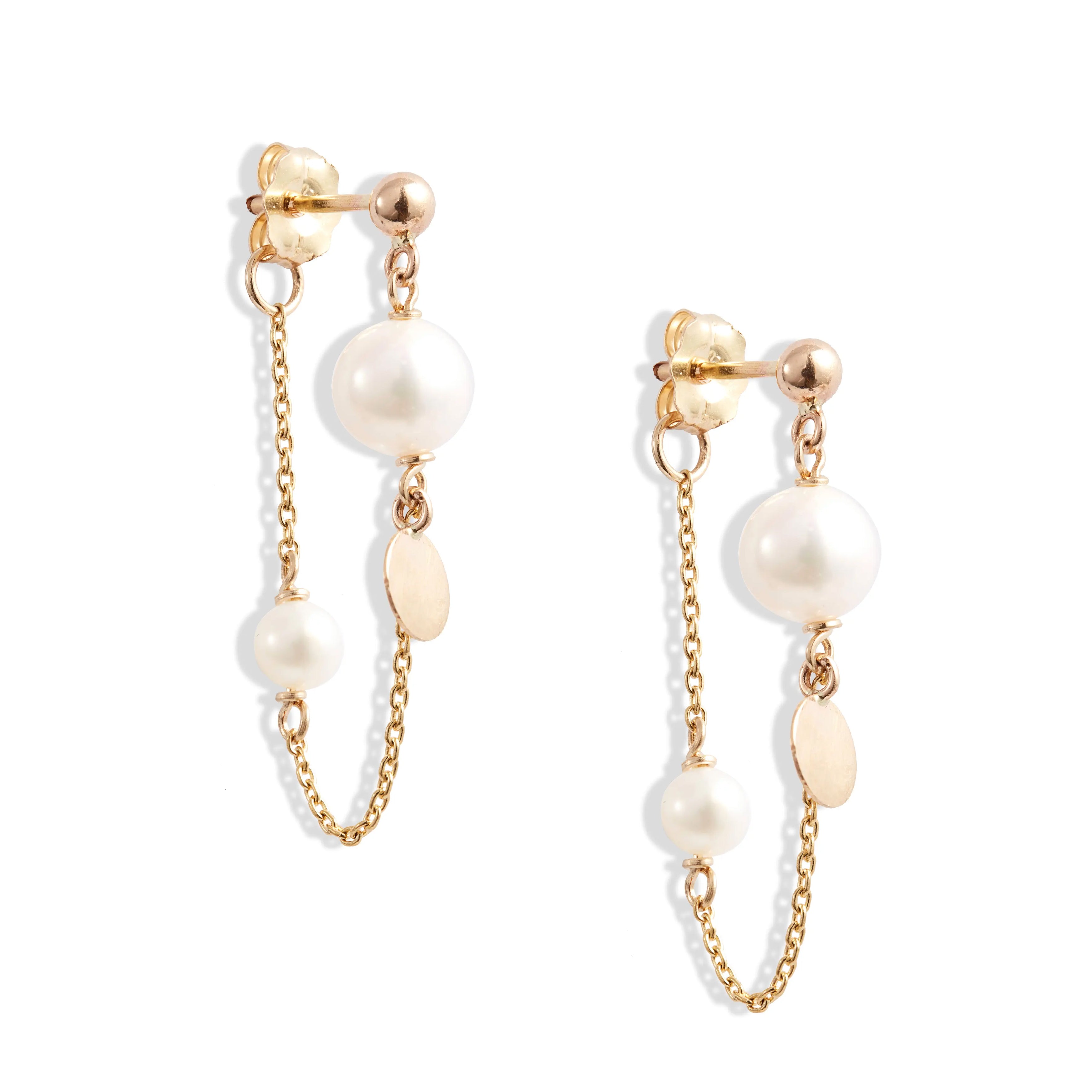 Earrings that hang from the back outlet