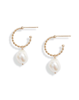 Baroque Pearl Twisted Hoop Earrings