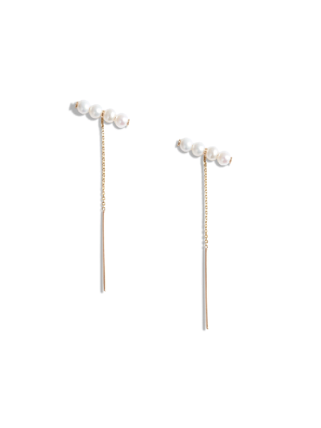 Baby Pearl Bar Threader Earrings – POPPY FINCH Baby Pearl Bar Threader Earrings – POPPY FINCH