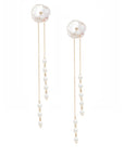 Petal Pearl Long Jacket Earrings