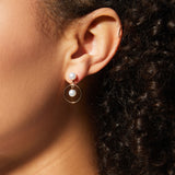 Duo Pearl Circle Earrings