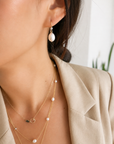 Gem Hook Large Oval Pearl Earrings